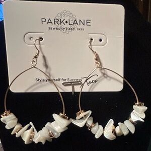Park Lane Gold and Shell Hoop Earrings